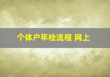 个体户年检流程 网上